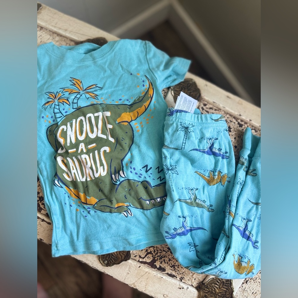 Carter's 3T Blue Dinosaur Kids Pajamas